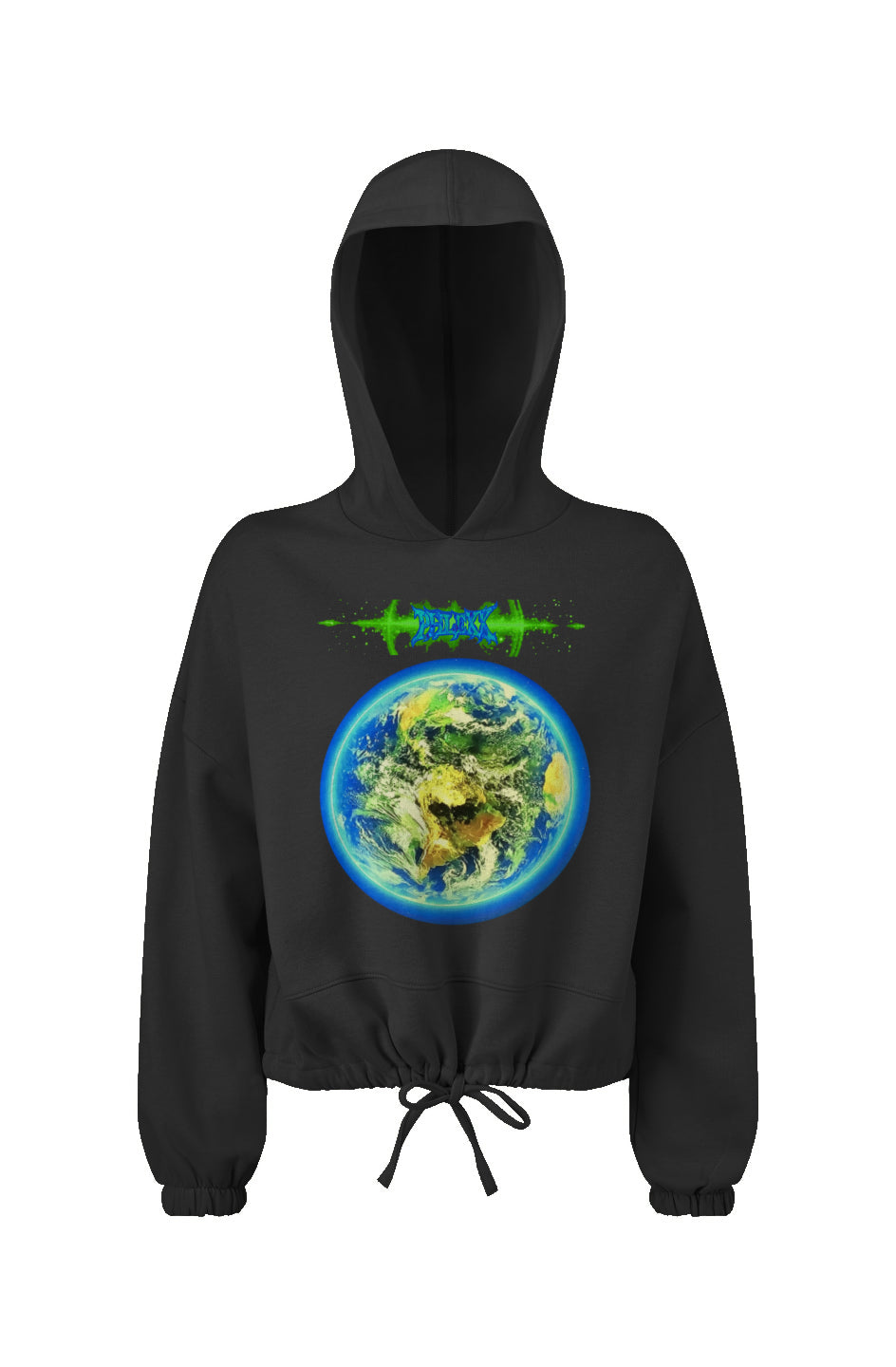 Ladies Black “ PhlexxWorld “ Oversize Hoodie