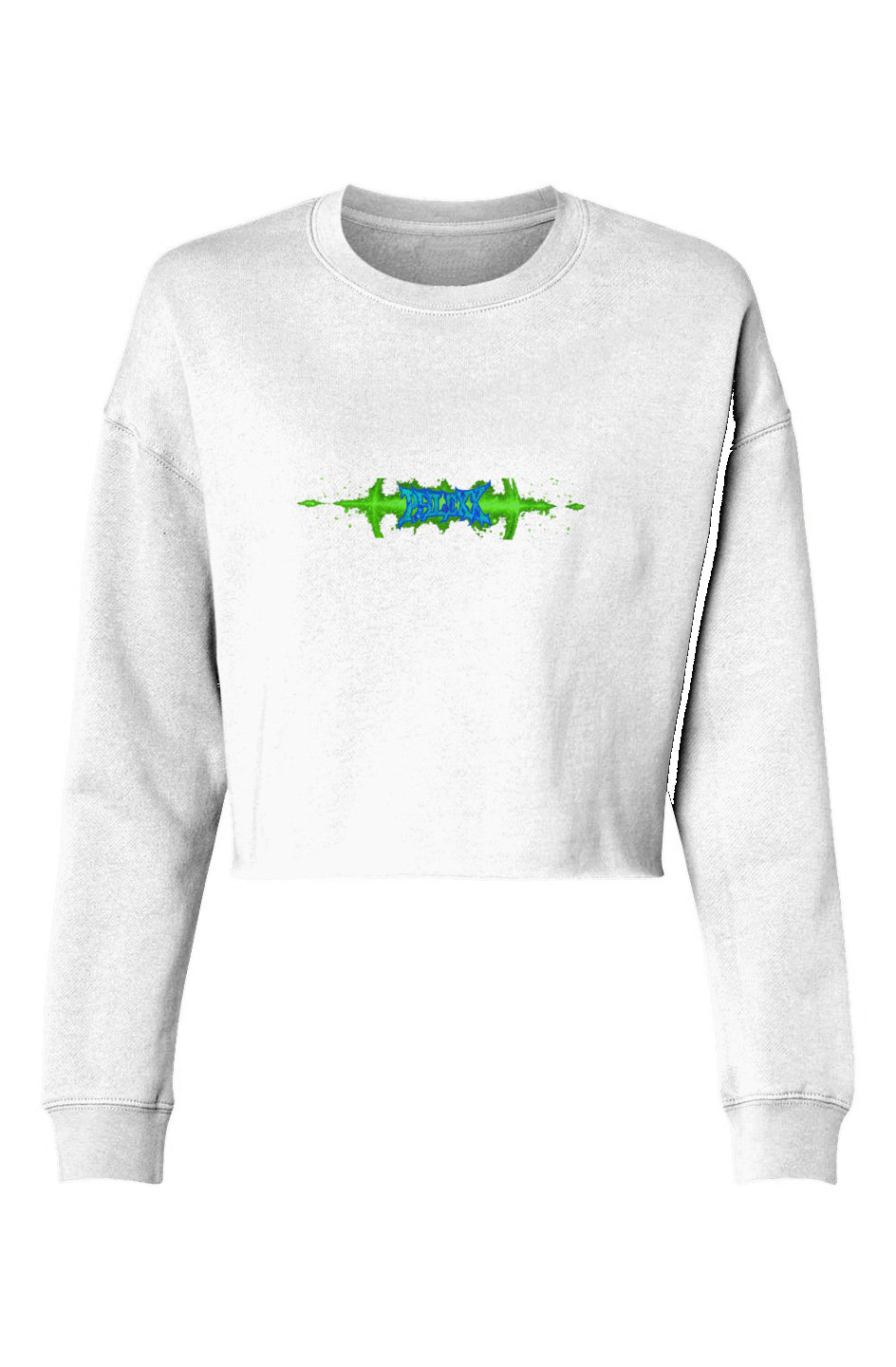 Ladies White “ Earth “ Cropped Crew