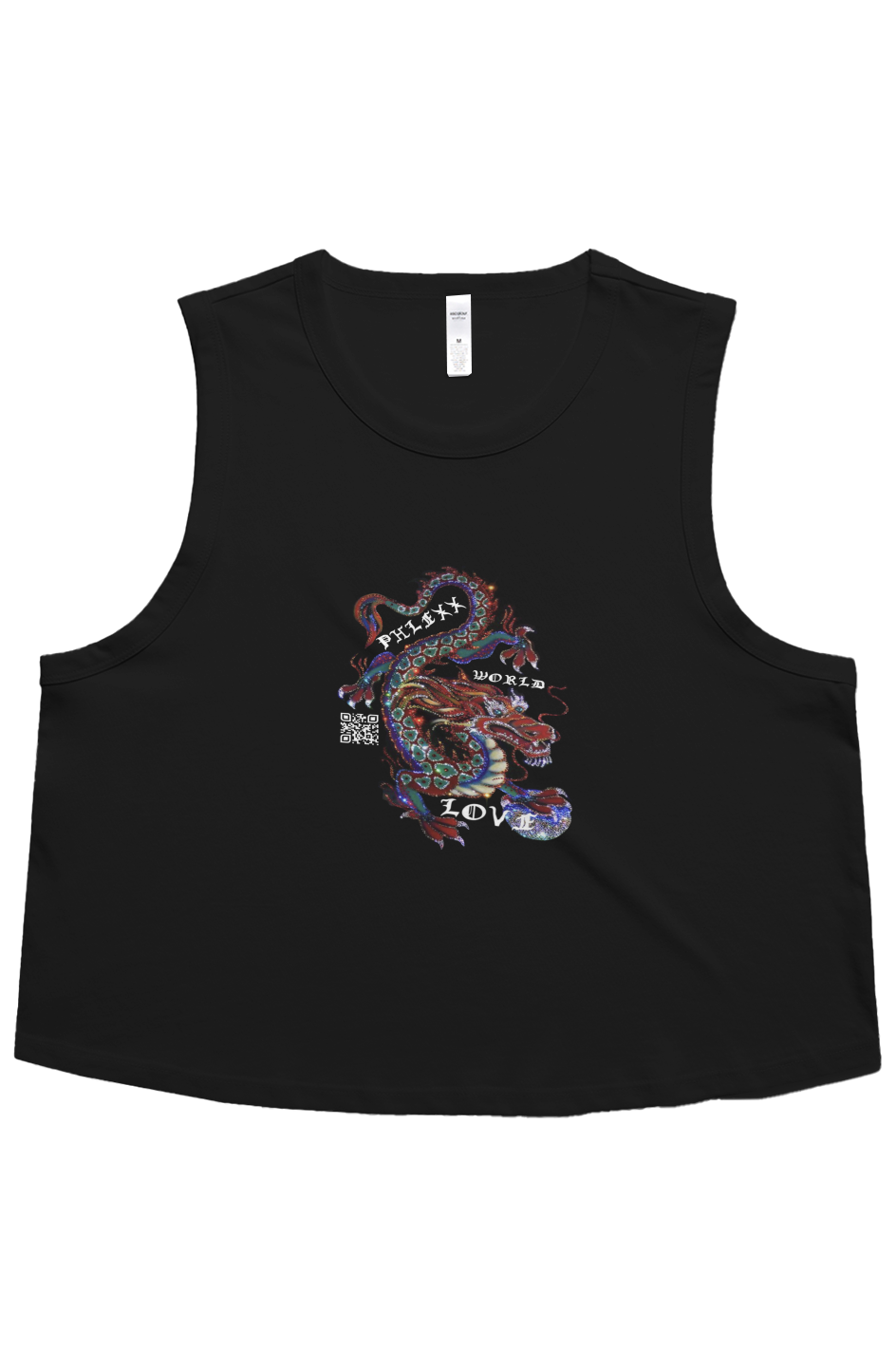 Black “Love Dragon” Crop Tank