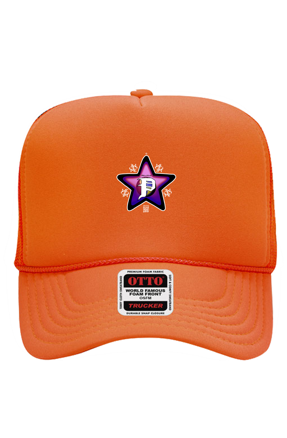 Orange “PhlexxStar” 5 Panel Trucker Hat