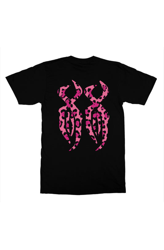 Black “Pink Cheetah” Tee