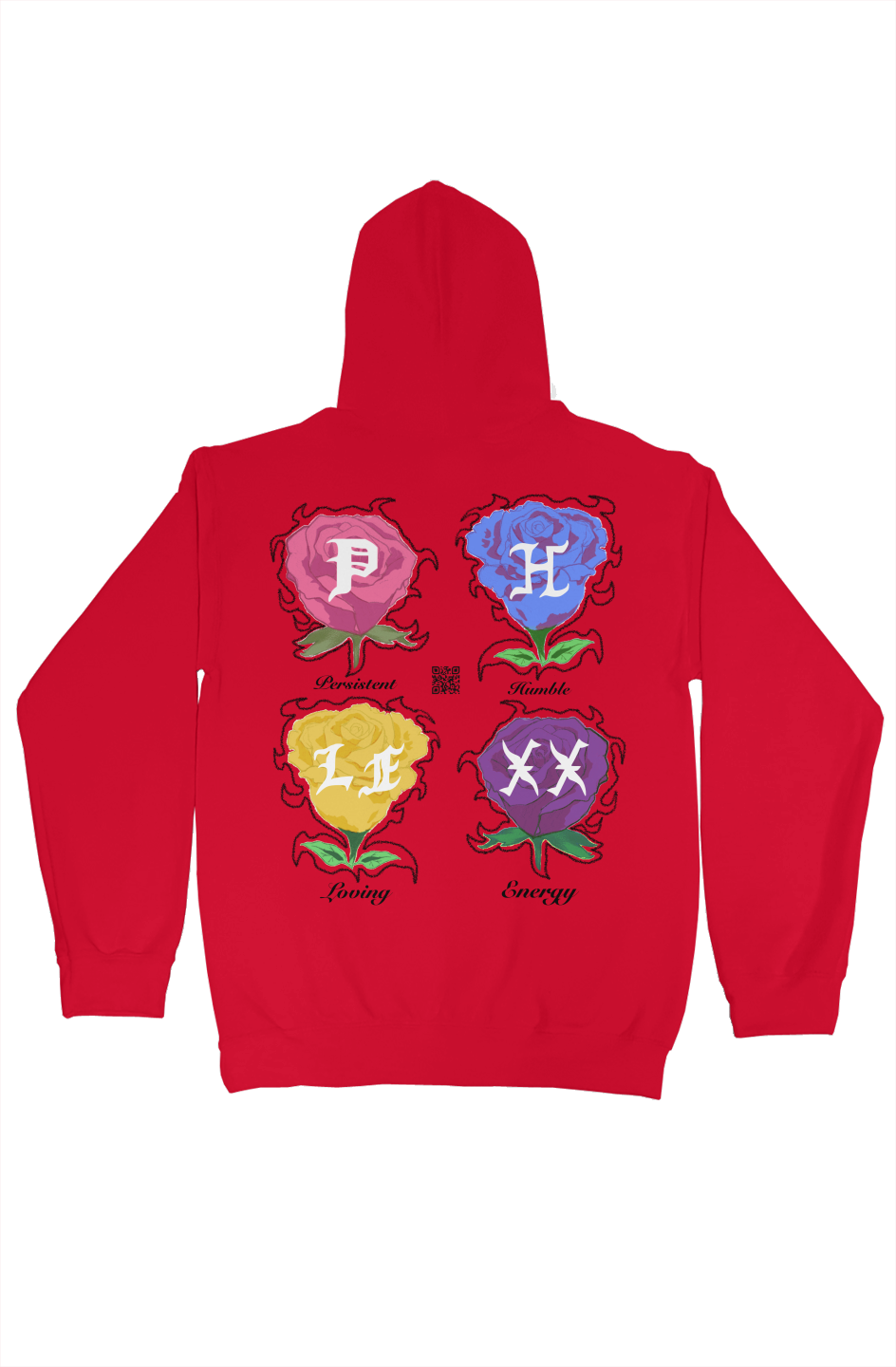 “Red Persistent Roses Hoodie”