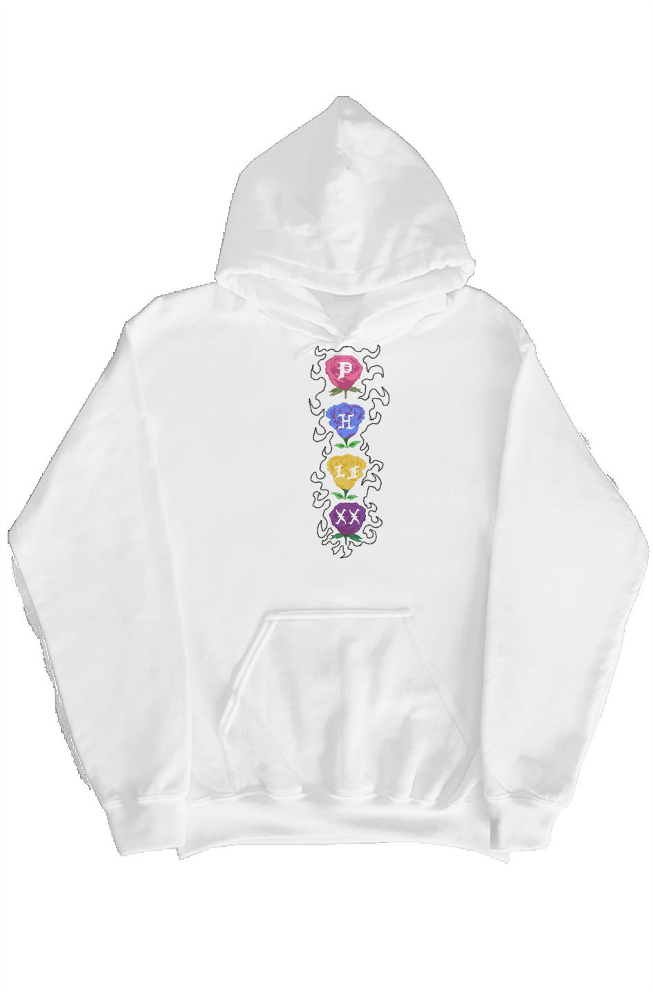 “Persistent Roses White Hoodie”
