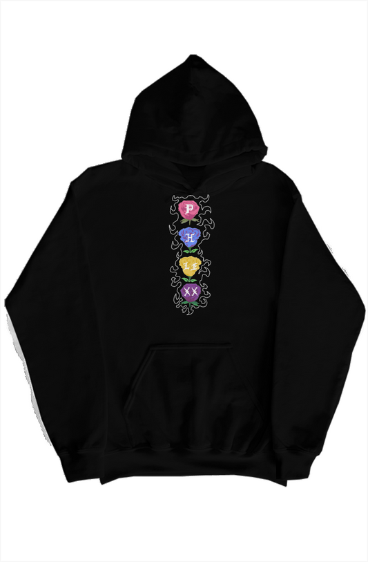 “Persistent Roses Black Hoodie”