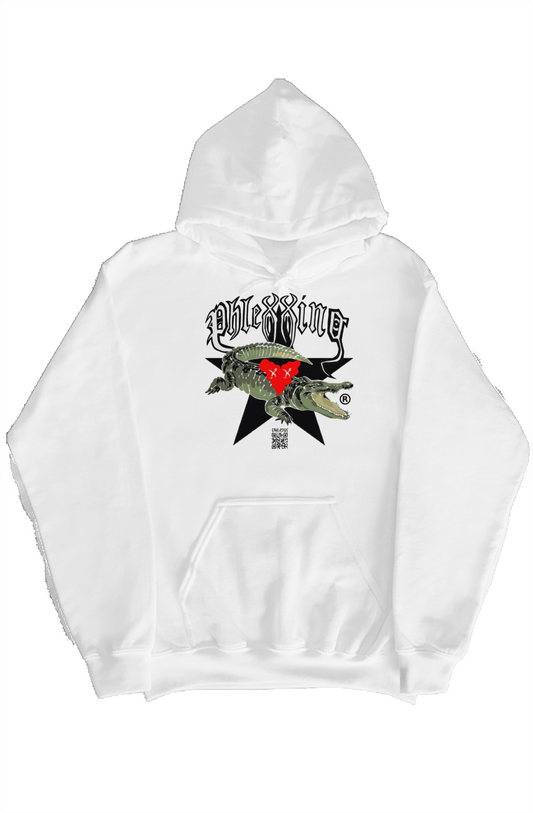 White “Bayou Gator” Hoodie