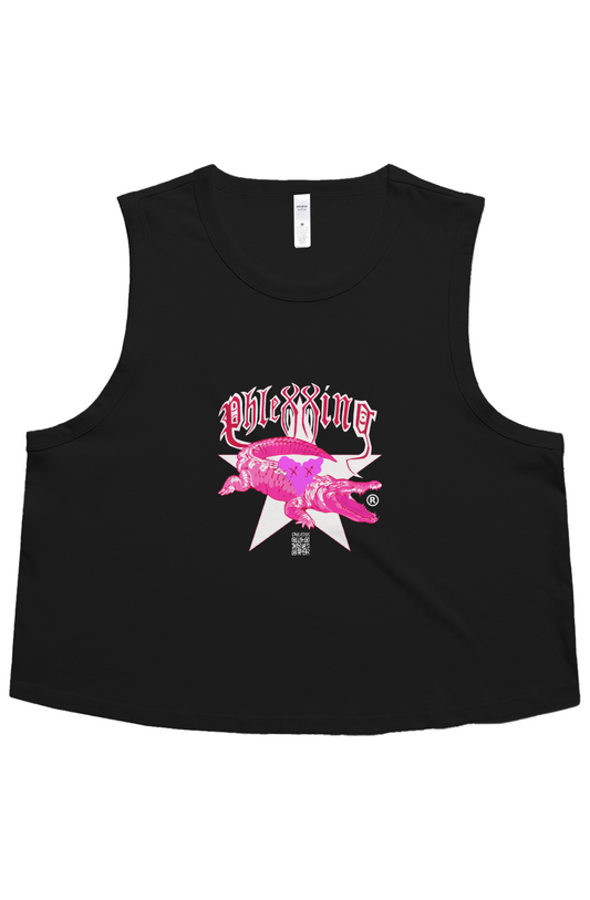 Black “Bayou Gator” Crop Tank