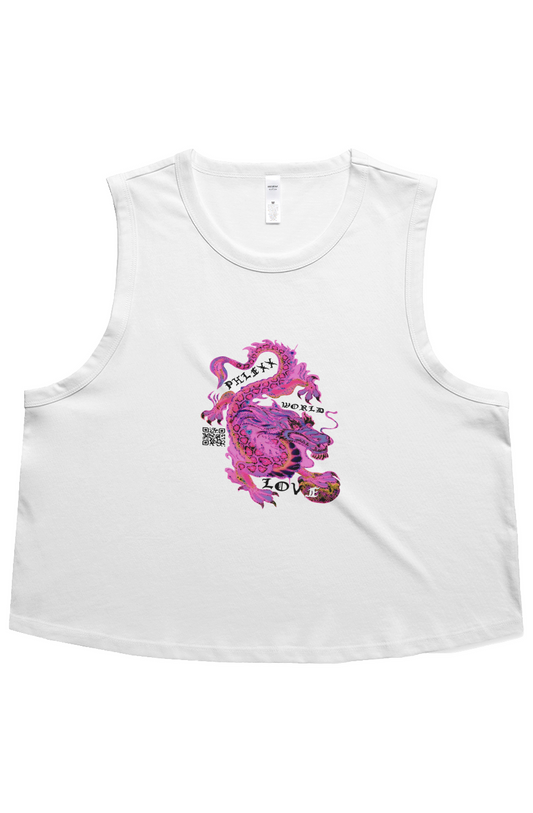 White “Love Dragon” Crop Tank