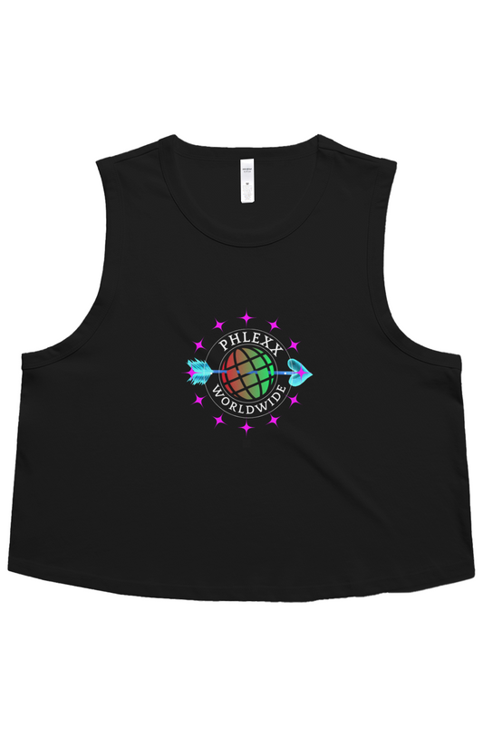 Black “Worldwide” Crop Tank 