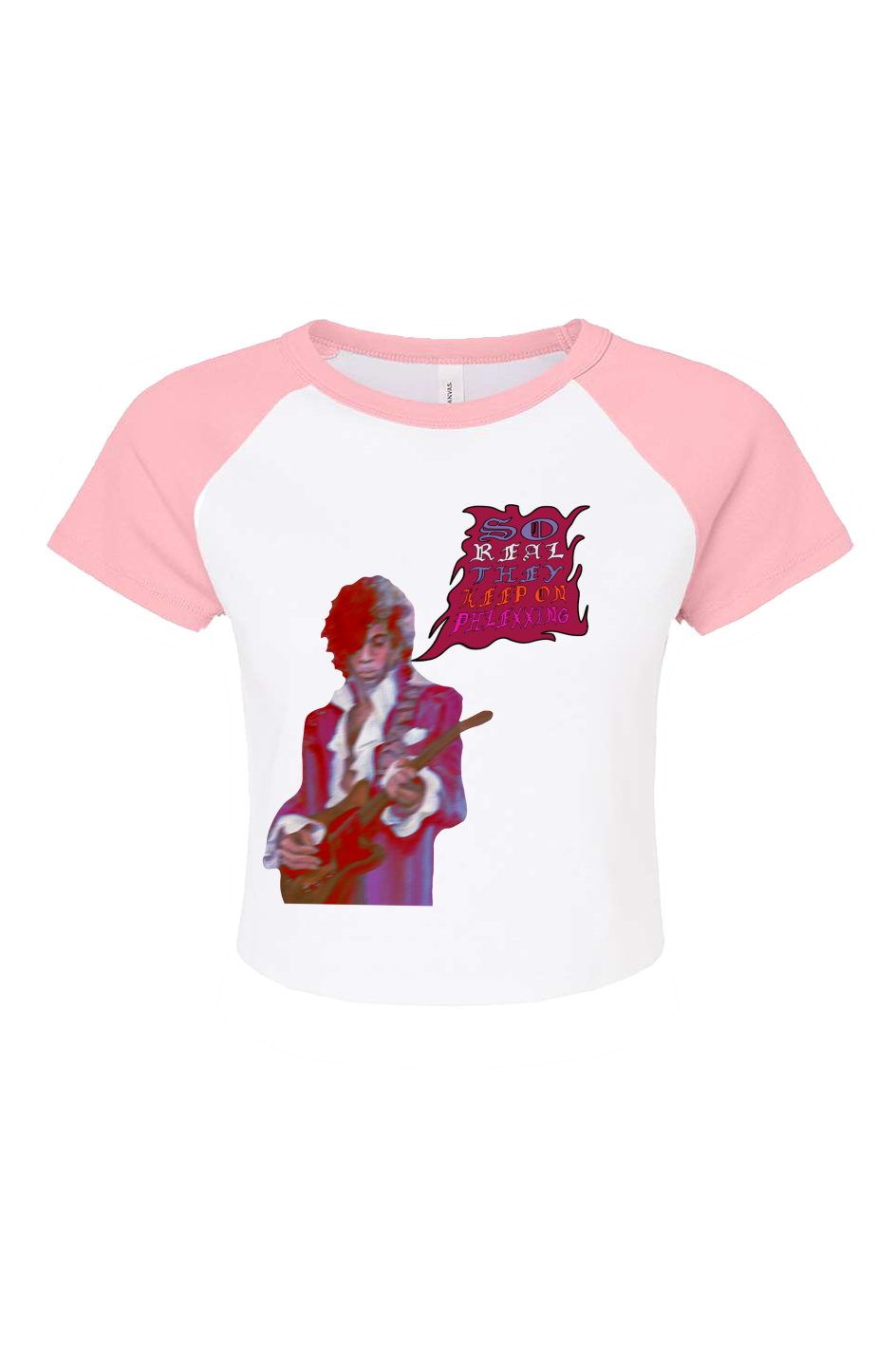 Pink/White “Phrince” Crop Tee