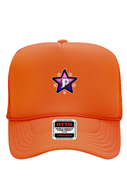 Orange “PhlexxStar” 5 Panel Trucker Hat