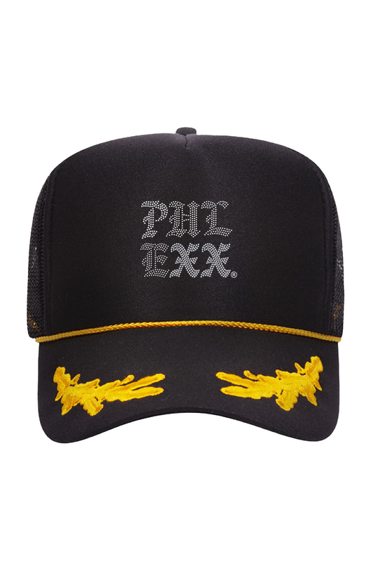 “PHLEXX” Gold Leaf Crown Trucker Hat